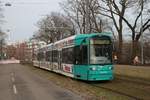 VGF Bombardier Flexity Classic S Wagen 255 am 22.02.21 in Frankfurt am Main