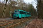 VGF Düwag Pt Wagen 749 am 22.02.21 in Frankfurter Stadtwald