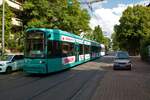 VGF Bombardier Flexity Classic S-Wagen 249+2xx als Linie 20 am 27.05.22 in Frankfurt