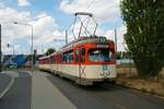 VGF Düwag M-Wagen 102 am 23.07.22 in Frankfurt als Osthafen Festival Pendel 