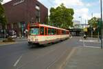 VGF Düwag Pt-Wagen 148 am 23.07.22 in Frankfurt als Osthafen Festival Pendel