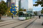 VGF Bombardier Flexity Classic S-Wagen 257 mit neuer Werbung am 24.09.22 in Frankfurt am Main
