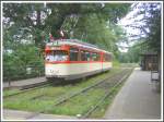 M-Triebwagen 102 (ex602 Baujahr 1959 DWAG) am 25.08.2007 bei einer Sonderfahrt des Vereins Historische Straenbahn der Stadt Frankfurt am Main e.