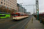 VGF Düwag M-Wagen 102 am 03.12.22 in Frankfurt am Main als Nikolaus Express