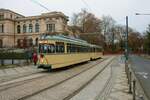 VGF Düwag L-Wagen 124 am 04.12.22 in Frankfurt am Main als Weihnachtsmarkt Tram