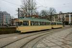 VGF Düwag L-Wagen 124 am 04.12.22 in Frankfurt am Main als Weihnachtsmarkt Tram