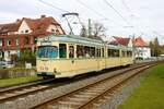 VGF Düwag O-Wagen 111 als Osterhasenexpress am 08.04.23 in Frankfurt am Main