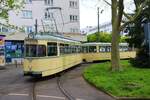 VGF Düwag L-Wagen 124 am 23.04.23 in Frankfurt am Main bei einer Sonderfahrt