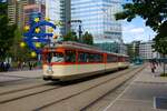 VGF Straßenbahn Frankfurt Düwag M-Wagen 102 am 18.05.23 in Frankfurt zum Paulskirchenfest