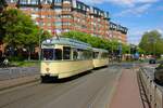 VGF Straßenbahn Frankfurt Düwag L-Wagen 124 am 18.05.23 in Frankfurt zum Paulskirchenfest