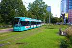 VGF Bombardier Flexity Classic S Wagen 202 am 02.09.23 an der Messe Frankfurt am Main