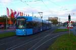 VGF Bombardier Flexity Classic S Wagen 218 am 11.11.23 in Frankfurt am Main