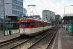 VGF Düwag M Wagen 602 am 10.12.23 in Frankfurt am Main als Weihnachtsmarkttram 