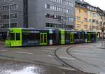 VGF Straßenbahn Frankfurt am Main Bombardier Flexity Classic S-Wagen 224 am 02.01.26 an der Stresemannalle/Gartenstraße