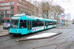 VGF Straßenbahn Frankfurt am Main Düwag R-Wagen 001 am 02.01.26 an der Stresemannalle/Gartenstraße
