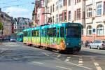 VGF Stra�enbahn Frankfurt am Main D�wag Pt Wagen 727 mit Kindermahlwerken am 15.04.26 in Frankfurt auf der Linie 15