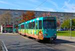 VGF Stra�enbahn Frankfurt am Main D�wag Pt Wagen 727 mit Kindermahlwerken am 15.04.26 in Frankfurt auf der Linie 15