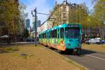 VGF Stra�enbahn Frankfurt am Main D�wag Pt Wagen 727 mit Kindermahlwerken am 15.04.26 in Frankfurt auf der Linie 15