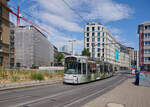S-Wagen 257 der Verkehrsgesellschaft Frankfurt war am 26.07.2026 auf Linie 12 auf dem Weg von Fechenheim nach Schwanheim.