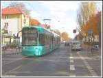 Am 05.11.2007 befand sich der S-Triebwagen 255 (Baujahr 2006 Bombardier) als Fahrschulwagen auf dem eingleisigen Streckenabschnitt im Marbachweg, der planmssig nicht mehr befahren wird, aufgenommen