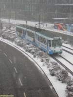 Bei dichtem Schneetreiben befand sich am 03.03.2006 der Pt-Triebwagen 683 auf dem 14.