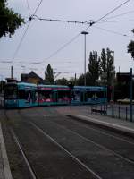 Ein VGF S-Wagen am 11.09.11 in Frankfurt am Main Mainkur