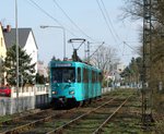 VGF Düwag Pt Wagen 738 als Osterhasenexpress in Frankfurt am Main Schwanheim am 26.03.16