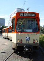 VGF Düwag Pt-Wagen 748 am 10.07.16 in Frankfurt Messe
