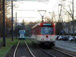 VGF Düwag Pt Wagen 148 als Nikolaus Express am 03.12.16 in Frankfurt am Main Blutspendedienst