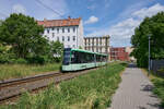 Seit Juni 2025 werden in Frankfurt an der Oder Stra�enbahnen des Typs Skoda 46T eingesetzt.