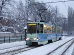 Wagen 206 am 16.02.09 an der Haltestelle: Bahnhof 