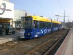 Frankfurt(Oder): Straenbahnlinie 3 nach Kopernikusstrae an der Haltestelle Sdring.