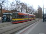 Frankfurt(Oder): Straenbahnlinie 4 nach Markendorf Ort am Bahnhof.