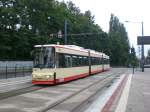 Frankfurt(Oder): Straenbahnlinie 3 nach Kopernikusstrae am Hauptbahnhof.