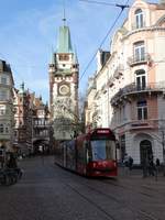 Freiburger VAG Siemens Combino Advanced 286 am 20.03.17 in der Innenstadt