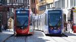 Freiburg im Breisgau - Straßenbahn CAF Urbos 308 und 309 - Aufgenommen am 09.09.2018