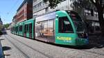 Am 01.06.2020 habe ich diese Straßenbahn CAF Urbos Nr. 306 in Freiburg im Breisgau aufgenommen. 