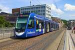VAG Freiburg CAF Urbos Wagen 309 am 09.07.23 in Freiburg Hbf