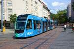 VAG Freiburg CAF Urbos Wagen 314 am 09.07.23 in Freiburg