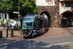 VAG Freiburg CAF Urbos Wagen 311 am 10.07.23 in Freiburg