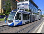 VAG Freiburg i.B. - Strassenbahn CAF Urbos 100  Nr.301 unterwegs auf einer Dienstfahrt in der Stadt Freiburg am 2024.06.07