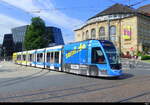 VAG Freiburg i.B. - Strassenbahn CAF Urbos 100 Nr.316 unterwegs auf der Linie 5 in der Stadt Freiburg am 2024.06.07
