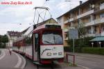 221 der VAG Freiburg steht hier an der Lorethostrasse