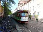 TW 221 unterwegs auf der Linie 3 in der Stadt Freiburg im Breigau am 22.09.2010