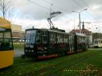 Die Gereaer Partybahn 111 auf der Linie 1 unterwegs.