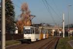 Gera - GVB/Linie 3 - Bei Hst. Fugngerbrcke fahren am 08.11.2011 307 + 316 nach Lusan/Zeulsdorf.