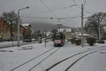 Schneetreiben herrschte am 02.12.2023 in Grlitz.