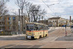 TWSB Tatra KT4D 304 / Gotha Hauptbahnhof, 6. April 2022<br>
4 Gotha Hbf - Bad Tabarz