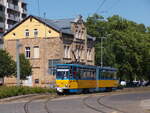 Stra�enbahn Gotha | CKD Tatra KT4D TW313 als Linie 3 an der Haltestelle Bertha-von-Suttner-Platz (20.6.2026) 