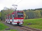 TW 308 auf der Linie 4 (Thringerwaldbahn) an der Marienglashhle.